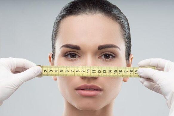 измерване на носа за операция